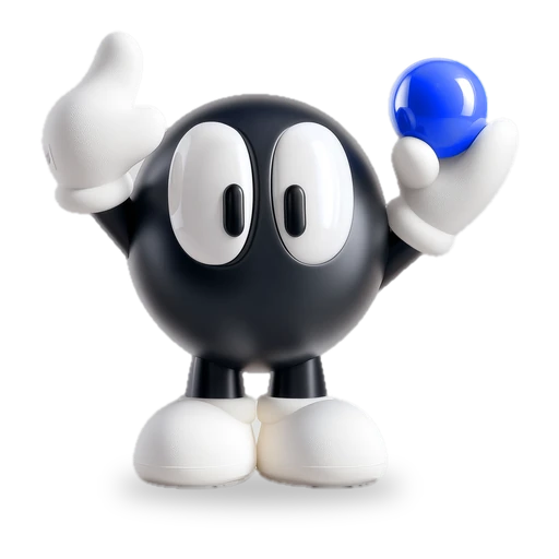 Will, the black figure with the blue world, holding up a hand and waiting for an OK before acting.